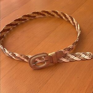 Braided Leather Belt - Tan